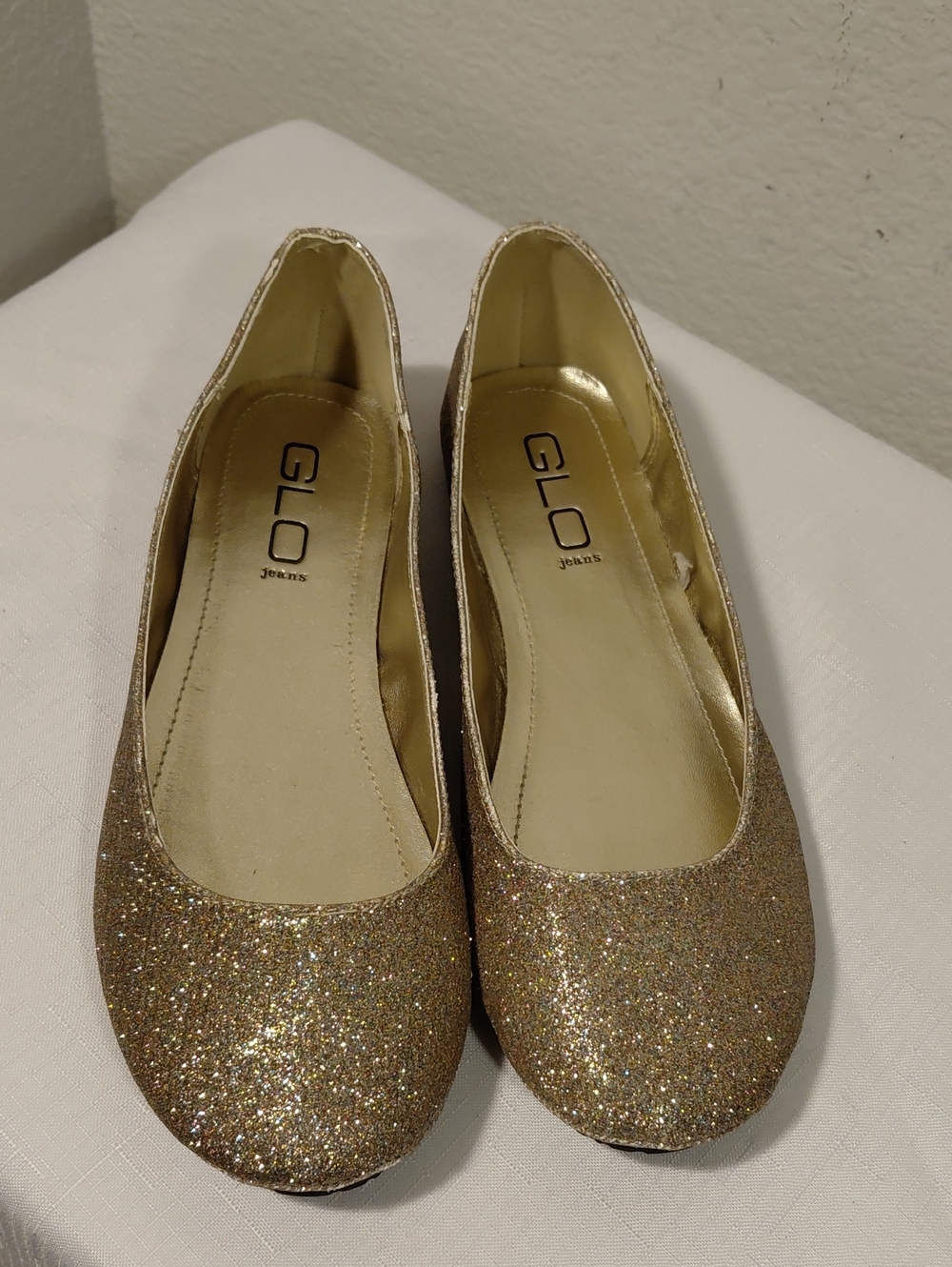GLO Glitter Gold Ballet Flats